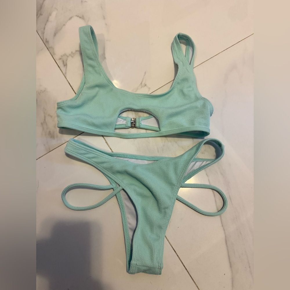 SHEIN Light Green Bikini Set#21